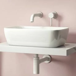 Arezzo Round Matt White Wall Mounted (2TH) Basin Mixer Tap 3 Arezzo Round Matt White Wall Mounted (2TH) Basin Mixer Tap -Arezzo shop 2WMTWHT d1 460