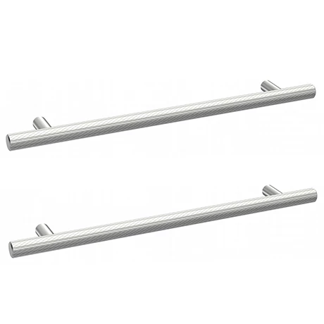 2 x Arezzo Industrial Style Knurled 'T' Chrome Handles (192mm Centres) 2 X Arezzo Industrial Style Knurled 'T' Chrome Handles (192mm Centres) -Arezzo shop 2XAZ12 prod