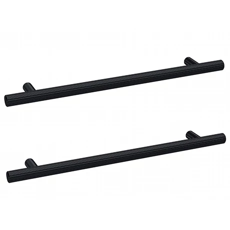 2 x Arezzo Industrial Style Knurled 'T' Bar Matt Black Handles (192mm Centres) 2 X Arezzo Industrial Style Knurled 'T' Bar Matt Black Handles (192mm Centres) -Arezzo shop 2XAZ22 p