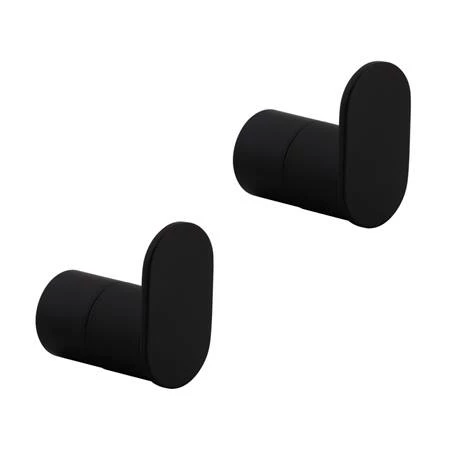 2 x Arezzo Matt Black Robe Hooks 2 X Arezzo Matt Black Robe Hooks -Arezzo shop 2XAZBRK d1 460