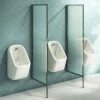 2 X Arezzo Fluted Glass Chrome Framed Urinal Partitions -Arezzo shop 2XAZCHFP2 p