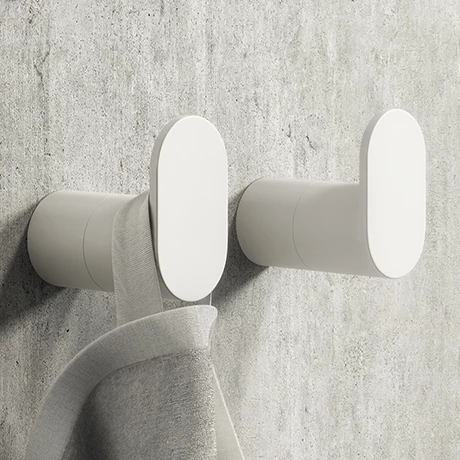 2 x Arezzo Matt White Robe Hooks 2 X Arezzo Matt White Robe Hooks -Arezzo shop 2XAZMWRH p