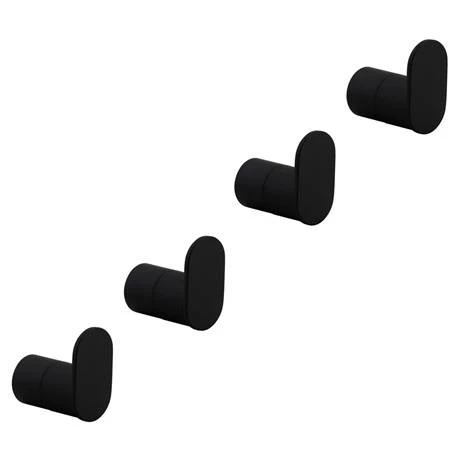 4 x Arezzo Matt Black Robe Hooks 4 X Arezzo Matt Black Robe Hooks -Arezzo shop 4XAZBRK d1 460
