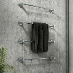 Arezzo 4-Bar Industrial Style Chrome Round Towel Rail