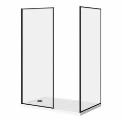 Arezzo 1400 X 900 Walk In Enclosure (incl. 800 Matt Black Framed Screen, Side Panel + White Tray) 8 Arezzo 1400 X 900 Walk In Enclosure (incl. 800 Matt Black Framed Screen, Side Panel + White Tray) -Arezzo shop 89SQBWS14T d7 460