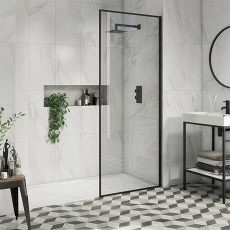 Arezzo 1600 x 800 Wet Room (incl. 900mm Square Matt Black Framed Screen + White Tray) Arezzo 1600 X 800 Wet Room (incl. 900mm Square Matt Black Framed Screen + White Tray) -Arezzo shop 9SQBWS16T p