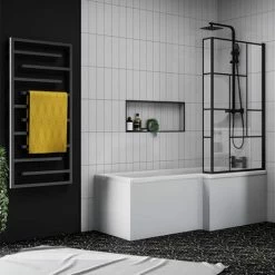 Arezzo Anthracite 1380 X 600mm Designer Towel Rail -Arezzo shop A138X600ES AF d4 460