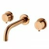 Arezzo Round Brushed Bronze Wall Mounted (3TH) Bath Filler Tap