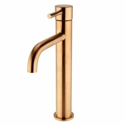 Arezzo Round Brushed Bronze High Rise Mono Basin Mixer Tap