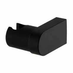 Arezzo Round Matt Black ABS Modern Wall Mounted Handset Holder