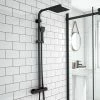 Arezzo Modern Square Thermostatic Shower - Matt Black