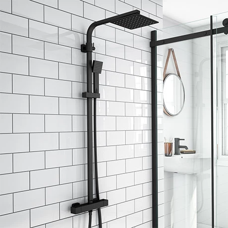 Arezzo Modern Square Thermostatic Shower - Matt Black Arezzo Modern Square Thermostatic Shower - Matt Black -Arezzo shop ARZ002 n prod