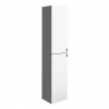 Arezzo Matt Grey Mirrored Wall Hung Tall Storage Cabinet With Chrome Handles 2 Arezzo Matt Grey Mirrored Wall Hung Tall Storage Cabinet With Chrome Handles -Arezzo shop ARZ263CH n p