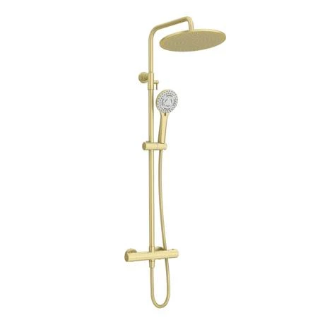 Arezzo Modern Round Thermostatic Shower (300mm Head - Brushed Brass) Arezzo Modern Round Thermostatic Shower (300mm Head - Brushed Brass) -Arezzo shop ARZ3BBH detail03 460