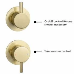 Arezzo Brushed Brass Concealed Individual Stop Tap + Thermostatic Control Valve With Wall Mounted Shower Head 7 Arezzo Brushed Brass Concealed Individual Stop Tap + Thermostatic Control Valve With Wall Mounted Shower Head -Arezzo shop ARZB ISV PK3 d7 460
