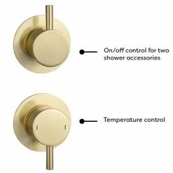 Arezzo Brushed Brass Concealed Individual Diverter + Thermostatic Control Valve With Handset + Wall Mounted Shower Head 8 Arezzo Brushed Brass Concealed Individual Diverter + Thermostatic Control Valve With Handset + Wall Mounted Shower Head -Arezzo shop ARZB ISV PK4 n d6 460