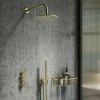 Arezzo Brushed Brass Concealed Individual Diverter + Thermostatic Control Valve With Handset + Wall Mounted Shower Head 2 Arezzo Brushed Brass Concealed Individual Diverter + Thermostatic Control Valve With Handset + Wall Mounted Shower Head -Arezzo shop ARZB ISV PK4 n p