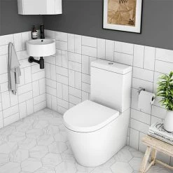 Arezzo Modern Cloakroom Suite (Toilet + Corner Basin)