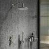 Arezzo Gunmetal Grey Concealed Individual Diverter + Thermostatic Control Valve With Handset + Wall Mounted Shower Head -Arezzo shop ARZGM ISV PK4 n p