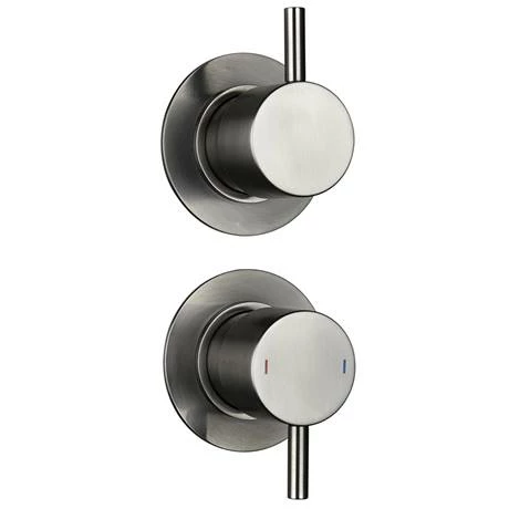 Arezzo Gunmetal Grey Concealed Individual Diverter + Thermostatic Control Valve with Handset + Wall Mounted Shower Head Arezzo Gunmetal Grey Concealed Individual Diverter + Thermostatic Control Valve With Handset + Wall Mounted Shower Head -Arezzo shop ARZGM ISV PK4 n d1 460