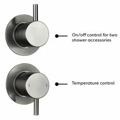 Arezzo Gunmetal Grey Concealed Individual Diverter + Thermostatic Control Valve With Handset + Wall Mounted Shower Head 7 Arezzo Gunmetal Grey Concealed Individual Diverter + Thermostatic Control Valve With Handset + Wall Mounted Shower Head -Arezzo shop ARZGM ISV PK4 n d5 460