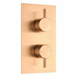 Arezzo Brushed Bronze Round Modern Twin Concealed Shower Valve With Diverter