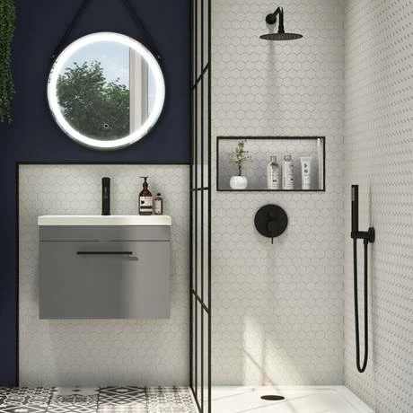 Arezzo Matt Black Round Concealed Manual Shower Valve with Diverter Arezzo Matt Black Round Concealed Manual Shower Valve With Diverter -Arezzo shop AZ MSVD d2 460