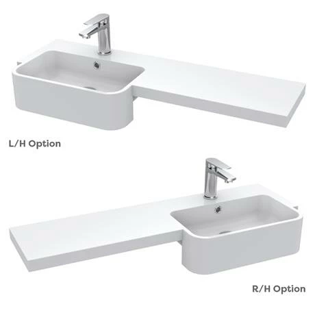 Arezzo 1000 Matt Grey Semi-Recessed Round Combination Vanity Unit (Matt Black Flush & Handles) Arezzo 1000 Matt Grey Semi-Recessed Round Combination Vanity Unit (Matt Black Flush & Handles) -Arezzo shop AZ10GMB d5 460