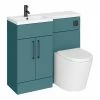 Arezzo 1000 Matt Green Combination Furniture Pack (Matt Black Flush & Handles)