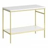 Arezzo 1010 Gloss White Stone Resin Worktop With Brushed Brass Framed Washstand -Arezzo shop AZ10WSBBGW p