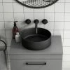 Arezzo 352mm Matt Black Round Counter Top Basin
