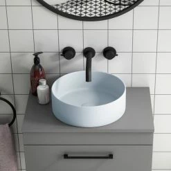 Arezzo 352mm Matt Blue Round Counter Top Basin