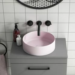 Arezzo 352mm Matt Pink Round Counter Top Basin