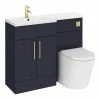 Arezzo 1100 Matt Blue Combination Furniture Pack (Brushed Brass Flush & Handles)
