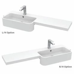 Arezzo 1100 Matt Green Semi-Recessed Round Combination Vanity Unit (Chrome Flush & Handles) -Arezzo shop AZ11TGCH n d5 460