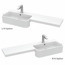 Arezzo 1100 Matt Green Semi-Recessed Round Combination Vanity Unit (Matt Black Flush & Handles) 6 Arezzo 1100 Matt Green Semi-Recessed Round Combination Vanity Unit (Matt Black Flush & Handles) -Arezzo shop AZ11TGMB n d5 460