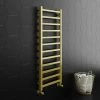 Arezzo Cube Brushed Brass 1200 X 500 Heated Towel Rail -Arezzo shop AZ125BBSQ n p