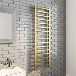 Arezzo Cube Brushed Brass 1600 X 500 Heated Towel Rail 4 Arezzo Cube Brushed Brass 1600 X 500 Heated Towel Rail -Arezzo shop AZ165BBSQ N d1 460