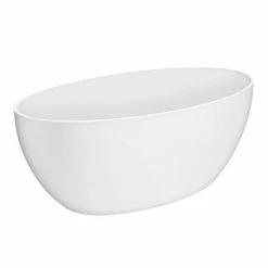 Arezzo 1600 X 855 Matt White Solid Stone Curved Single Ended Bath 4 Arezzo 1600 X 855 Matt White Solid Stone Curved Single Ended Bath -Arezzo shop AZ16SBA D3 460