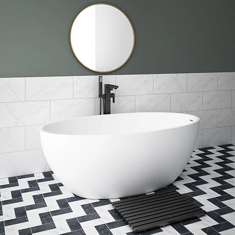 Arezzo 1600 x 855 Matt White Solid Stone Curved Single Ended Bath Arezzo 1600 X 855 Matt White Solid Stone Curved Single Ended Bath -Arezzo shop AZ16SBA P1