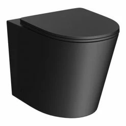 Arezzo Matt Black Rimless Back To Wall Toilet Incl. Soft Close Seat -Arezzo shop AZ233PMB d2 460