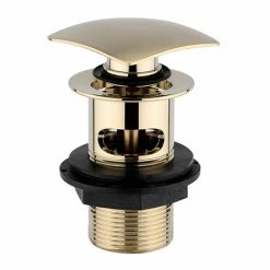 Arezzo Square Brushed Brass Slotted Easy Clean Click Clack Basin Waste