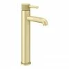 Arezzo Fluted Round Brushed Brass High Rise Mono Basin Mixer Tap -Arezzo shop AZ2LTBBF P1