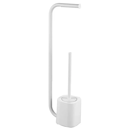 Arezzo White Free Standing Toilet Brush + Roll Holder Arezzo White Free Standing Toilet Brush + Roll Holder -Arezzo shop AZ377W p