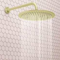 Arezzo Round 300mm Brushed Brass Fixed Shower Head 4 Arezzo Round 300mm Brushed Brass Fixed Shower Head -Arezzo shop AZ3RBBSH d2 460