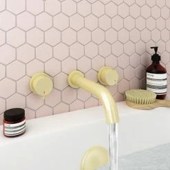 Arezzo Round Brushed Brass Wall Mounted (3TH) Bath Filler Tap -Arezzo shop AZ3THBRBF n d3 460