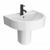 Arezzo 420 Wall Hung Basin 1TH + Semi Pedestal -Arezzo shop AZ42BSP np