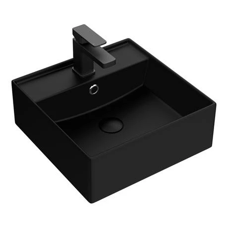 Arezzo 405mm Matt Black Square Wall Mounted / Counter Top Basin Arezzo 405mm Matt Black Square Wall Mounted / Counter Top Basin -Arezzo shop AZ4BMB n d1 460