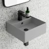Arezzo 405mm Matt Grey Square Wall Mounted / Counter Top Basin 1 Arezzo 405mm Matt Grey Square Wall Mounted / Counter Top Basin -Arezzo shop AZ4BMH n p