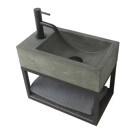 Arezzo Stone Wall Hung Copper Green Cloakroom Basin with Matt Black Towel Shelf Arezzo Stone Wall Hung Copper Green Cloakroom Basin With Matt Black Towel Shelf -Arezzo shop AZ4CG01F p